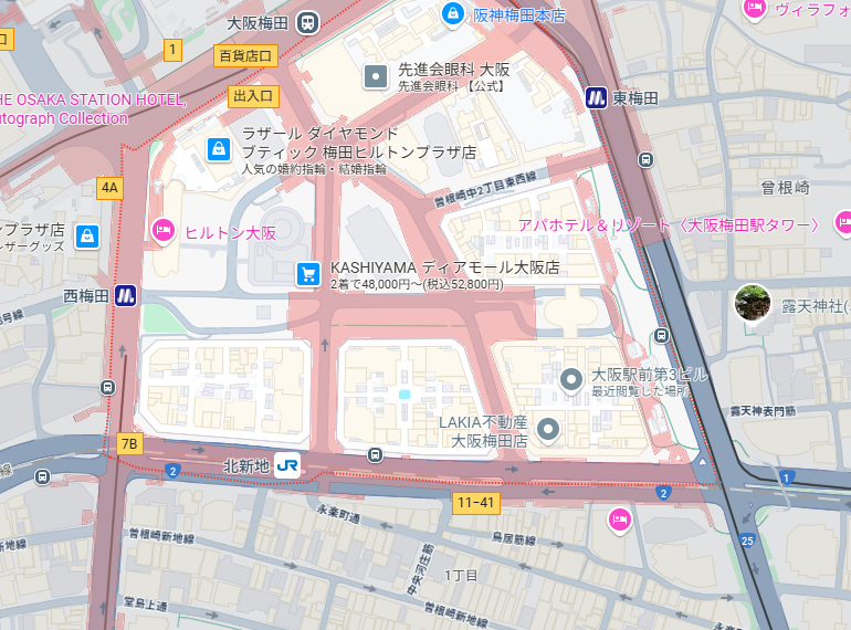 大阪梅田ビル地図